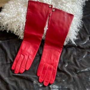 Red leather gloves size L
